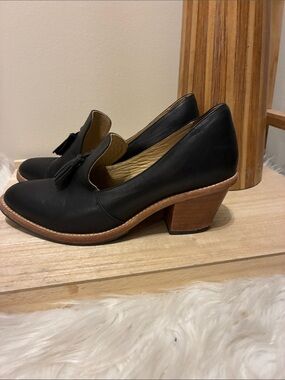 Salvador Black Tassel Mid-Heel Women's Loafers